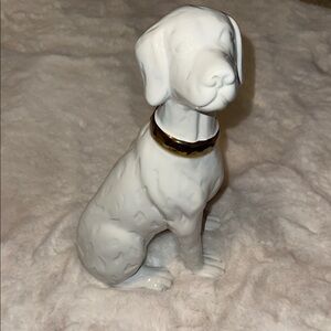 12.5” x 7.5” white porcelain dog statue / NEW